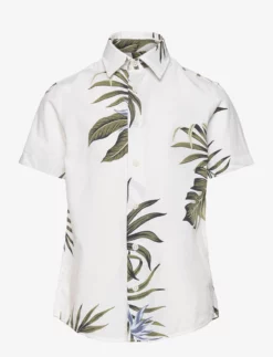 Jack & Jones JPRBLATROPIC RESORT SHIRT S/S RELA JNR - BRIGHT WHITE