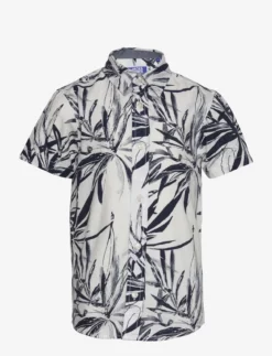 Jack & Jones JORCRAYON AOP SHIRT SS JNR - CLOUD DANCER