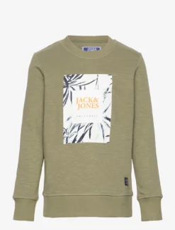 Jack & Jones JORCRAYON SWEAT CREW NECK JNR - OIL GREEN