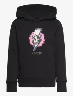 Jack & Jones JORCROWN SKULL SWEAT HOOD FST JNR - BLACK