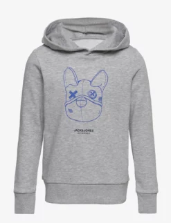 Jack & Jones JORPAL SWEAT HOOD FST JNR - LIGHT GREY MELANGE