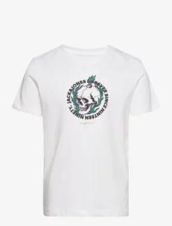 Jack & Jones JORCROWN SKULL TEE SS CREW NECK FST JNR - BRIGHT WHITE