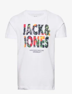 Jack & Jones JORBOOSTER TEE SS CREW NECK MAR23 JNR - WHITE