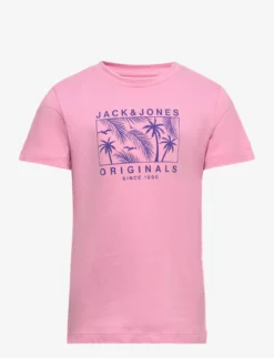 Jack & Jones JORCHANCE TEE SS CREW NECK FST JNR - PRISM PINK